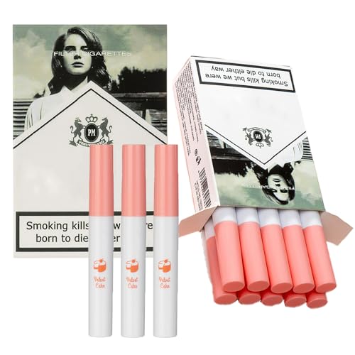 Matte Cigarette Lipstick Set,10 Colors Moisturizing Smooth Little Smoke Tube Lip Tint Stain Set,Natural Ingredients Long Lasting Waterproof Non-Sticky Box Cigarette Lip Gloss Kit for Women(10PCS) von Inkjoy