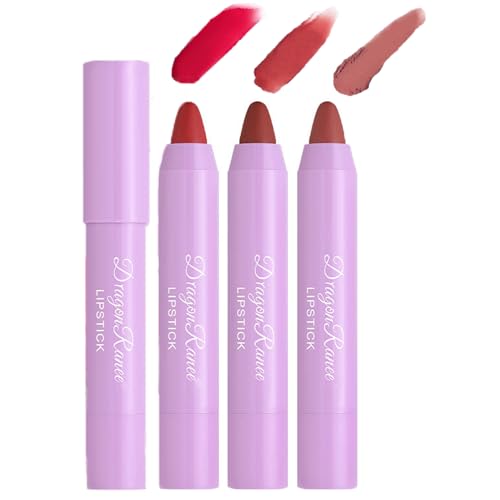 Matte Smooth Lipstick Lip Liner Crayon Set,3 Colors Velvet Long Lasting Moisturizing High Pigmented Lip Gloss Lip Stain,Longwear Nourishing Waterproof Smudge-proof Lip Makeup Pen for Women(3pcs) von Inkjoy