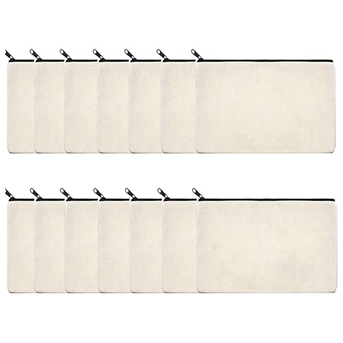 Inkoby 14 StüCke DIY Leinwand Stift FedermäPpchen- Rechnung Rechnung Tasche Schminke Tasche Kosmetiktasche Mehrzweck Kulturbeutel von Inkoby
