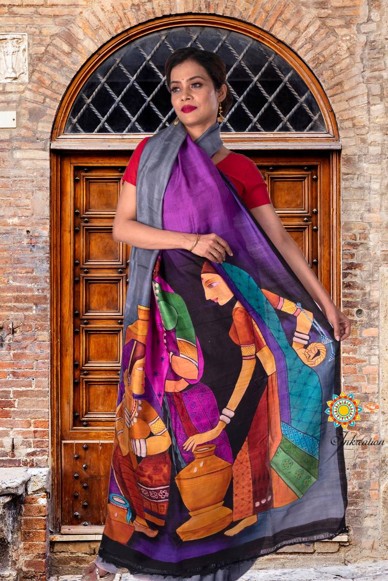 Exklusiver Hand Säurefarben Sari Mit Blusenteil Handbemalt Saree.duty Free Lieferung Weltweit Vor Ihrer Haustür Exklusiver Hand Säurefarben Sari Mit Blusenteil Handbemalt Saree.duty Free Lieferung Weltweit Vor Ihrer Haustür von InkreationCrafts