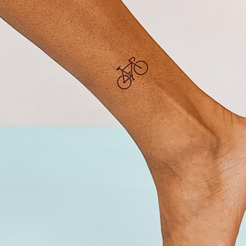 Inkster Tattoo - einfaches Fahrrad Tattoo | Temporäres Tattoo mit EU-Kosmetikzertifizierung | wasserfest + vegan | revolutionäres 2-Wochen-Tattoo | Fake Tattoos und Klebetattoos für Erwachsen von Inkster