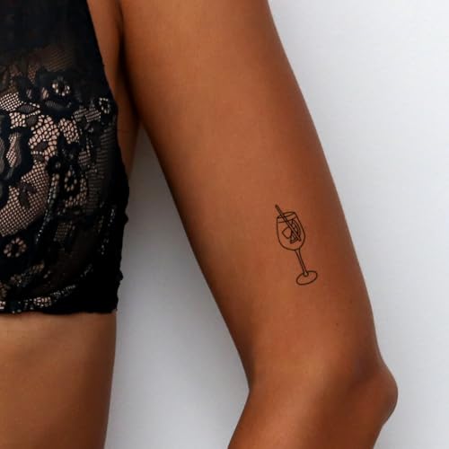 Inkster Tattoo - Aperol Glas Doppelpack - vegane & wasserfeste Temporäre Tattoos für Erwachsene - EU-Kosmetikzertifizierte Farbe, für Frauen und Männer von Inkster