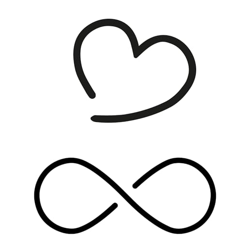 Inkster Tattoo - Offenes Herz & Unendlichkeit Doppelpack (Amazon) - vegane & wasserfeste Temporäre Tattoos für Erwachsene - EU-Kosmetikzertifizierte Farbe, für Frauen und Männer von Inkster