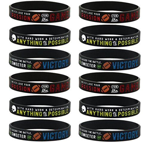 Inkstone (12er Pack) Motivierende Silikonarmbänder Inkstone Football Sportgeschenk von Inkstone