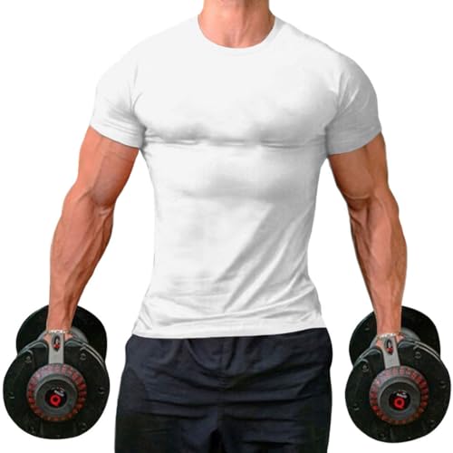 InleaderStyle Herren Workout T-Shirts Athletic Gym T-Shirts für Männer mit Kurzarm, Wt1, Klein von InleaderStyle