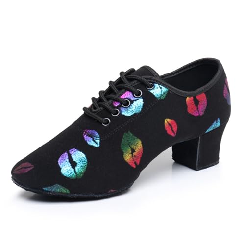 Inlefen Frauen Ballroom Latein Tanzschuhe Mädchen Tango Sasha Jazz Modern Dance Frauen Tanzschuhe Lehrer Schuhe 5cm Oxford Stoff Professionelle Ballroom Schuhe 40 von Inlefen