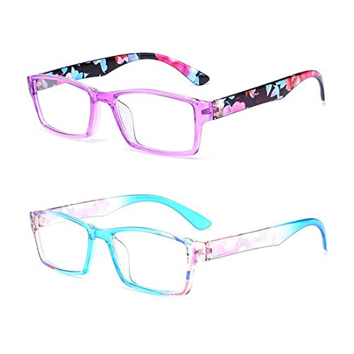 Inlefen Lesebrille 2 Paar Frühling Scharniere Vintage Leser Brille Computer Lesebrille Rechteckigen Design frame Für Männer frauen von Inlefen