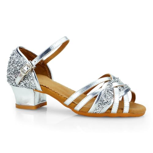 Inlefen Mädchen Tanzschuhe Yoga-Schuhe Outdoorschuhe für Kinder Tango-Salsa mit niedrigem Absatz Ballsaal Lateinische Tanzschuhe von Inlefen