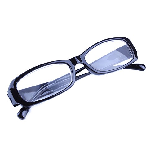 Inlefen Schlanke rechteckige Lesebrille Retro Vintage Brillen Herren Damen (black +5.00) von Inlefen