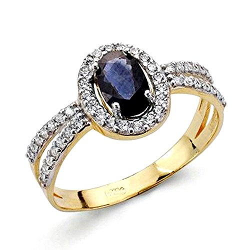 18 Karat Gold Ring bicolor Saphir Zirkone [AA2222] von Inmaculada Romero IR