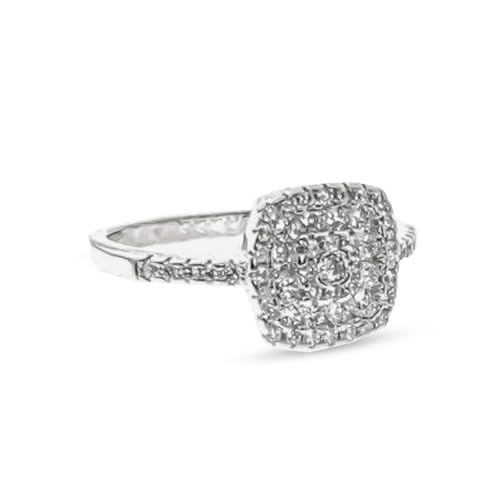 925 Sterling Silber Ring mit quadratischem Kopf und Zirkonen von Inmaculada Romero IR