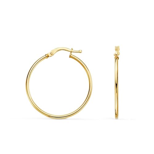 Creolen aus 18 Karat Gold, 28 mm, mit einer glatten, runden Röhre und einer Dicke von 1,5 mm. von Inmaculada Romero IR