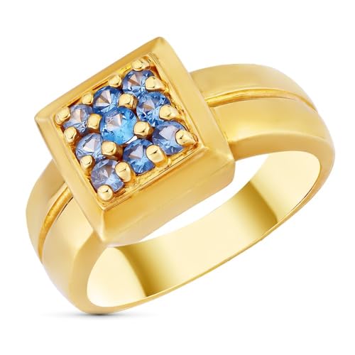 Inmaculada Romero IR 18K Gold Ring Square Head Circonitas Center Detail Liner Linie von Inmaculada Romero IR