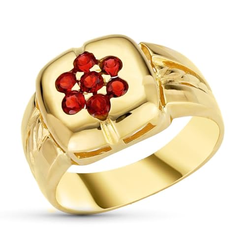 Inmaculada Romero IR 18k Gold Sort Sorte Square Head Combined Garnets Details seitliche Linien Körper Körper von Inmaculada Romero IR