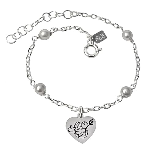 Inmaculada Romero IR 925m Sterling Silber Armband Erstkommunion Mädchen 15cm. 4mm Perlen.. Aufnahme im Preis inbegriffen - Anpassbar - AUFNAHME IM PREIS INBEGRIFFEN von Inmaculada Romero IR