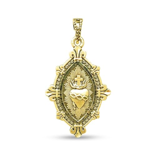 Inmaculada Romero IR Anhängermedaille „Stopp Herz Jesu“ aus massivem 18-karätigem Gold mit 38 mm. von Inmaculada Romero IR