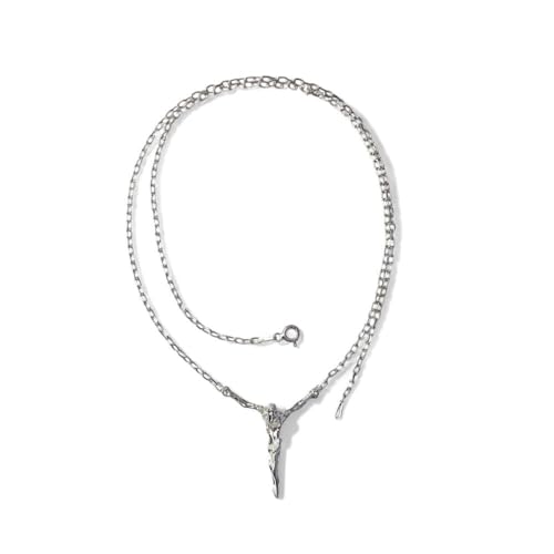 Inmaculada Romero IR Christ Dalí-Halskette aus 925er Sterlingsilber mit einer 51 cm langen, 2 mm langen Kette. von Inmaculada Romero IR