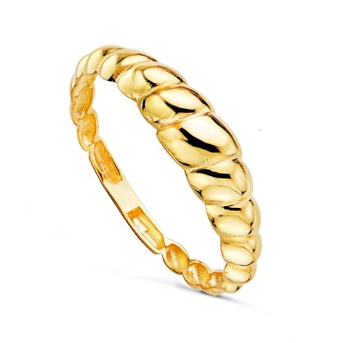 Inmaculada Romero IR Damenring aus 18-karätigem Gold mit Details in Croissantform, Gallonenglanz, maximale Körperbreite 4,5 mm. von Inmaculada Romero IR
