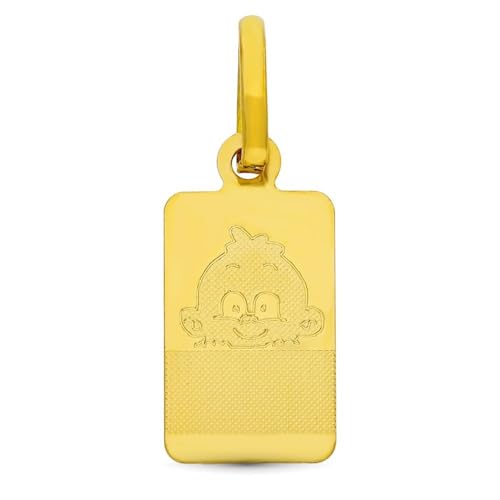 Inmaculada Romero IR Glatte Baby-Anhängerplatte aus 18 Karat Gold, 16 mm. Laser-Kinderdetail. Aufnahme im Preis inbegriffen - Anpassbar - AUFNAHME IM PREIS INBEGRIFFEN von Inmaculada Romero IR