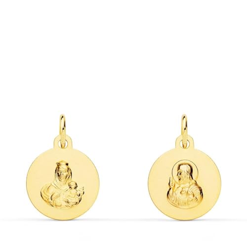 Inmaculada Romero IR Herz von Jesús Virgen del Carmen Escapulanio Goldmedaille 18k Unisex 12mm. glatt von Inmaculada Romero IR