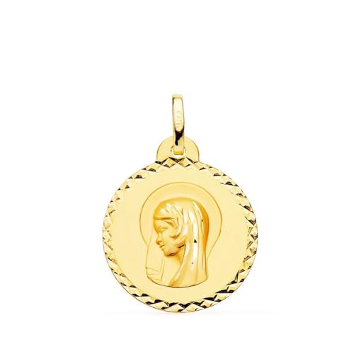 Inmaculada Romero IR Jungfrau-Mädchen-Erstkommunion-18-Karat-Goldmedaille REGINA CAELORUM 22 mm. geschnitzt von Inmaculada Romero IR