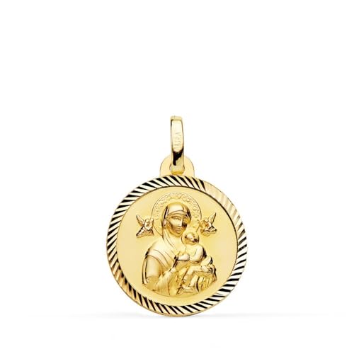 Inmaculada Romero IR Jungfrau der ewigen Hilfe, Unisex-Medaille aus 9 Karat Gold, 18 mm. Propeller. Aufnahme im Preis inbegriffen - Anpassbar - AUFNAHME IM PREIS INBEGRIFFEN von Inmaculada Romero IR