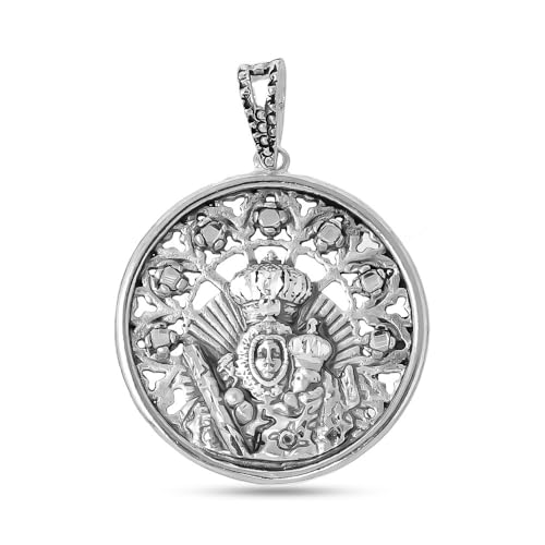 Inmaculada Romero IR Jungfrau des Kopfes, massive 925-m-Sterlingsilbermedaille, 27 mm. Zirkone. Aufnahme im Preis inbegriffen - Anpassbar - AUFNAHME IM PREIS INBEGRIFFEN von Inmaculada Romero IR