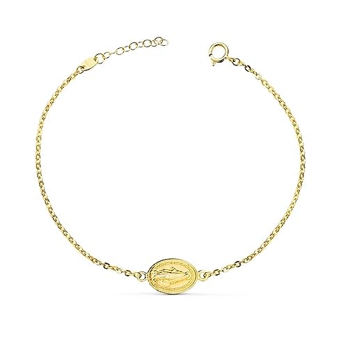 Inmaculada Romero IR Miraculous Virgin 18K Gold Armband mit einer 13 -mm -Medaille. 17 cm Linkkette. Inmaculada Romero IR Miraculous Virgin 18K Gold Armband mit einer 13 -mm -Medaille. 17 cm Linkkette. von Inmaculada Romero IR