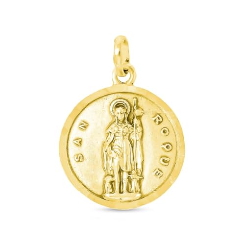Inmaculada Romero IR Saint Roch Medaille aus massivem 18-karätigem Gold in einer 18 mm glatten Lünette von Inmaculada Romero IR