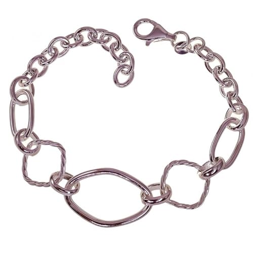 Inmaculada Romero IR Silberarmbandgesetz 925m Frauen 19cm. Kombinierte glatte Details hohle Links von Inmaculada Romero IR