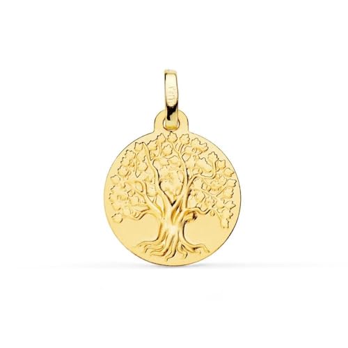 Lebensbaum-Medaillen-Amulett aus 9 Karat Gold mit 16 mm. Gravur im Preis inbegriffen – Anpassbar – GRAVUR IM PREIS INBEGRIFFEN von Inmaculada Romero IR