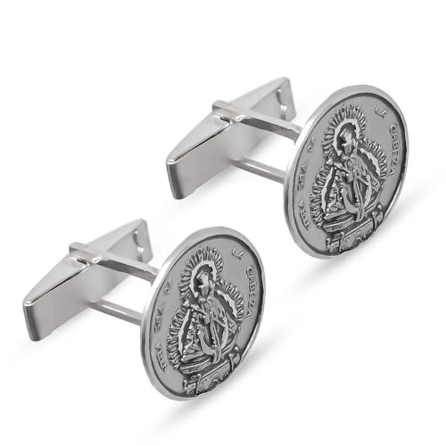 Manschettenknöpfe „Virgin of the Head“ aus 925er Sterlingsilber, massiv 17 mm. von Inmaculada Romero IR