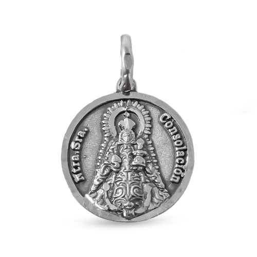 Medaille „Unsere Liebe Frau des Trostes“ aus massivem 925er Sterlingsilber, 17 mm. Gravur im Preis inbegriffen – Anpassbar – GRAVUR IM PREIS INBEGRIFFEN von Inmaculada Romero IR
