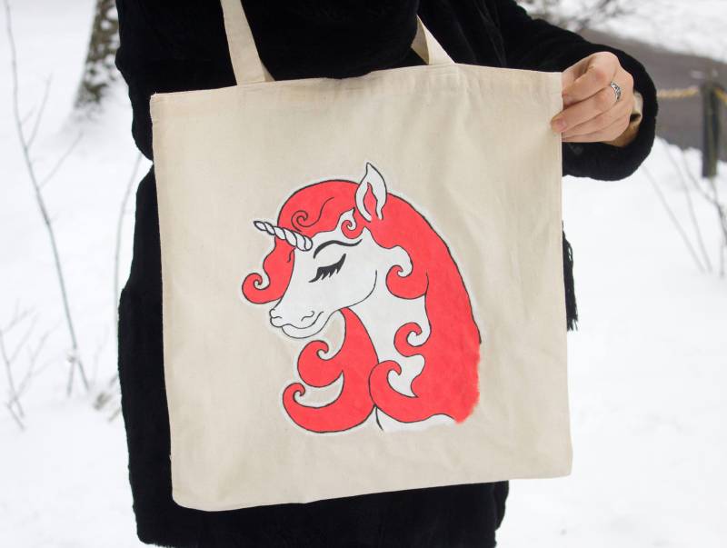 Einhorn-Einkaufstasche, Einhorn Geschenk, Einhörner, Einhorn-Liebhaber Canvas Tote, Party Eco-Tasche, Wiederverwendbare Lebensmitteltasche, Von Hand Einhorn-Einkaufstasche, Einhorn Geschenk, Einhörner, Einhorn-Liebhaber Canvas Tote, Party Eco-Tasche, Wiederverwendbare Lebensmitteltasche, Von Hand von InnaPositiveArt