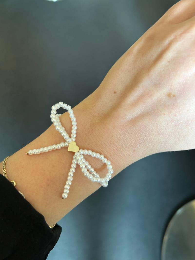 Armband Mit Schleife - Perlenarmband Freundinnenarmband Geschenk Freundin Frau Mama Bestseller von InnavaJewelry