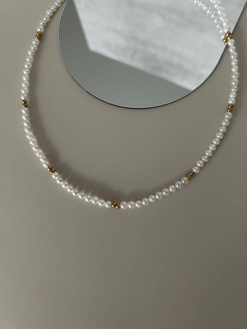 Süßwasserperlenkette | Armband - Zarte Perlen Halskette 18K Vergoldet & Wasserfest Handgemachter Schmuck Für Frauen von InnavaJewelry