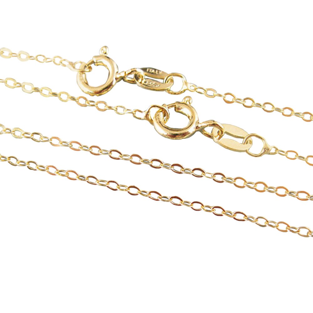 22K Gold Vergoldet Sterlingsilber Kette - Kabel Flach Oval Fertig Halskette 26 Zoll | 1 Pc-Sku 601043-Vm-26 von InnerArt4BeadsSupply