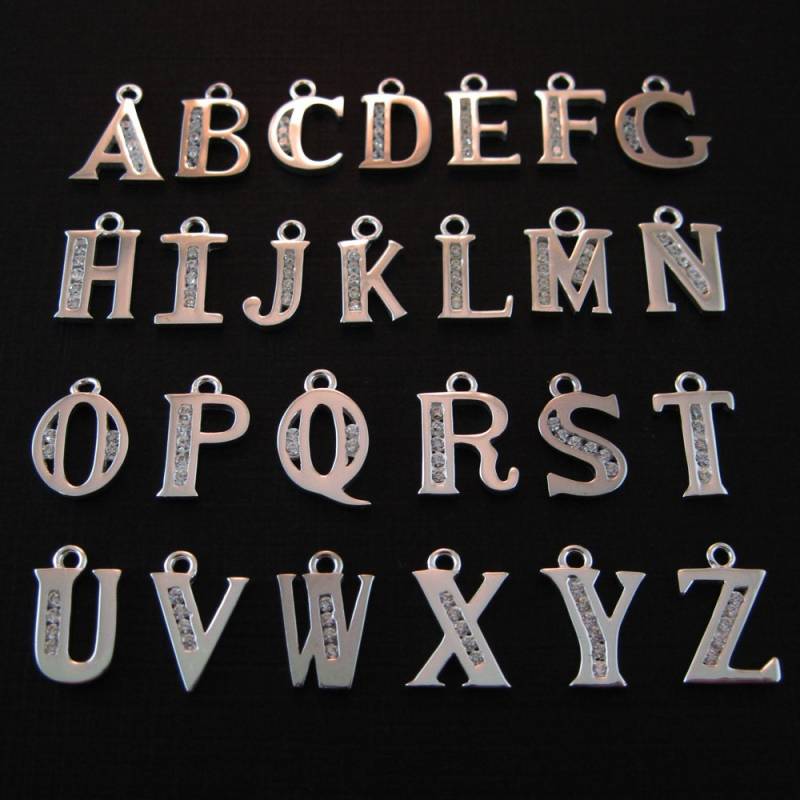 925 Sterling Silber Buchstabe Charm Anhänger Mit Cz Stein, Personalisierter Sku 201054 von InnerArt4BeadsSupply