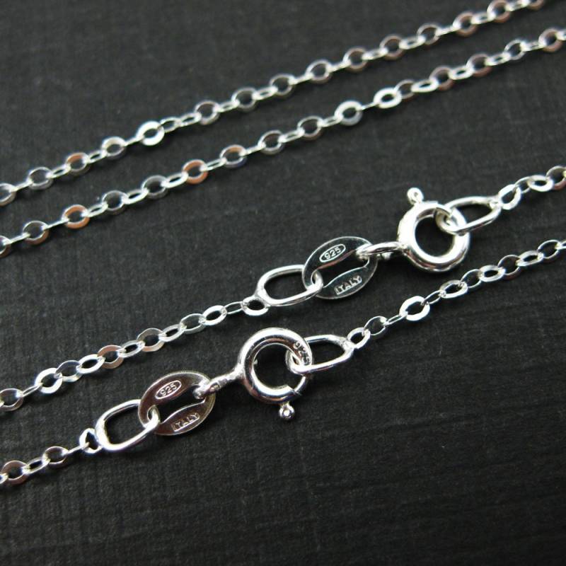 925 Sterling Silber Kette, Halskette - Kabel Flach Oval Fertige Für Anhänger, Ready To Wear 24 Zoll | 1 Stück Sku 601021-24 von InnerArt4BeadsSupply