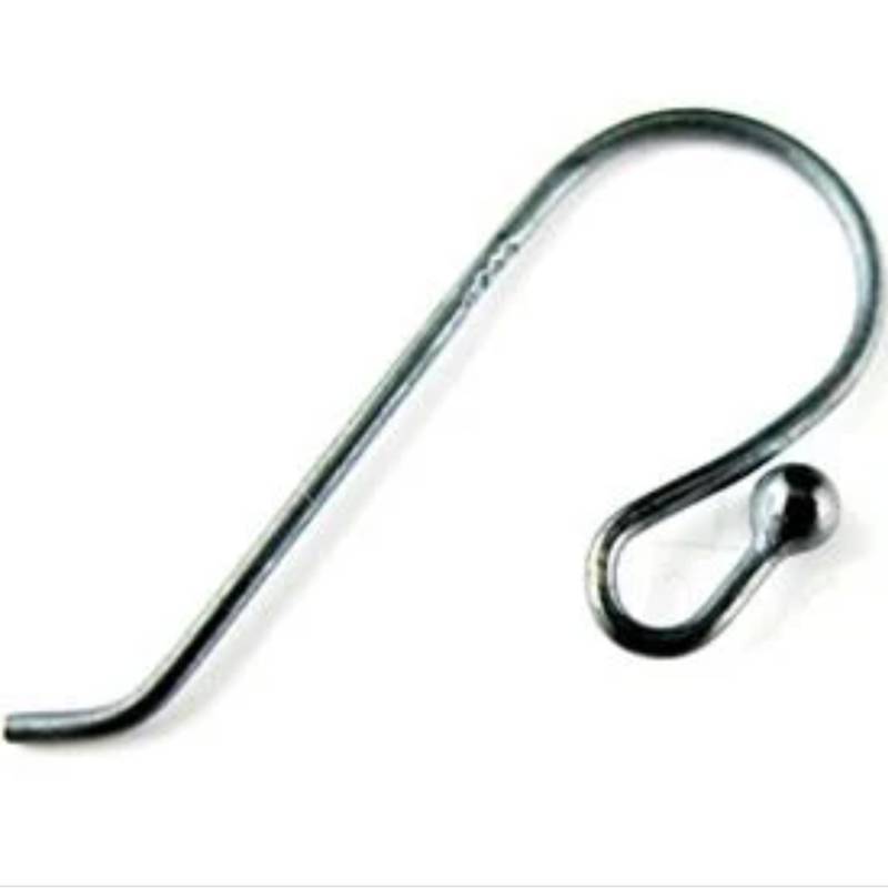 Oxidierte 925 Sterling Silber Französisch Ohrhaken-Einfache Fishhook Form Mit Kugel-20 Mm Mal 10 Mm-Bulk Schmuck Zubehör-Schwarz Ohrdraht-10 Paare von InnerArt4BeadsSupply