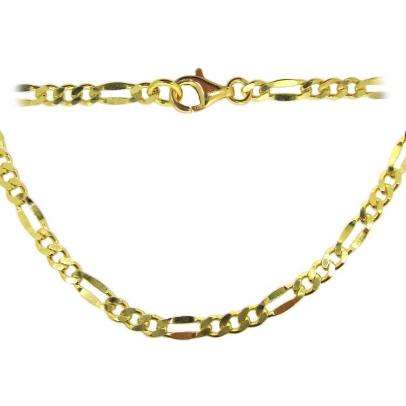 Vergoldetes Sterling Silber Kette - Halskette, Armband, Fußkettchen Ausgefallene Figaro Herren Alle Größen Sku 601034-Vm von InnerArt4BeadsSupply