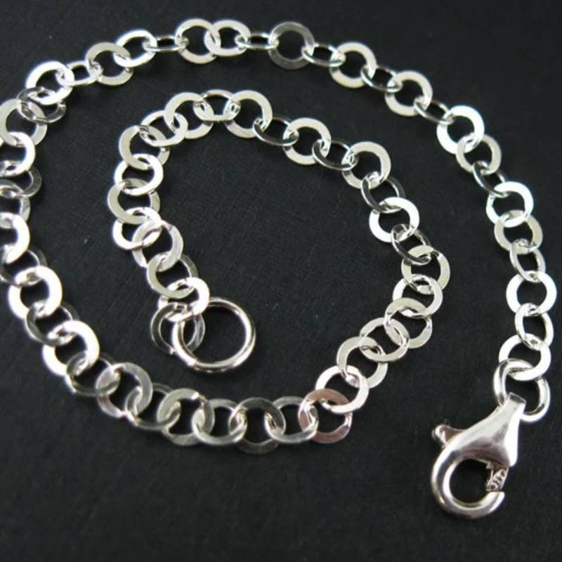 sterling Silber Armband - 3.5 X Mm Flat Circle Link | 7.5 Inches Sku 601015 von InnerArt4BeadsSupply