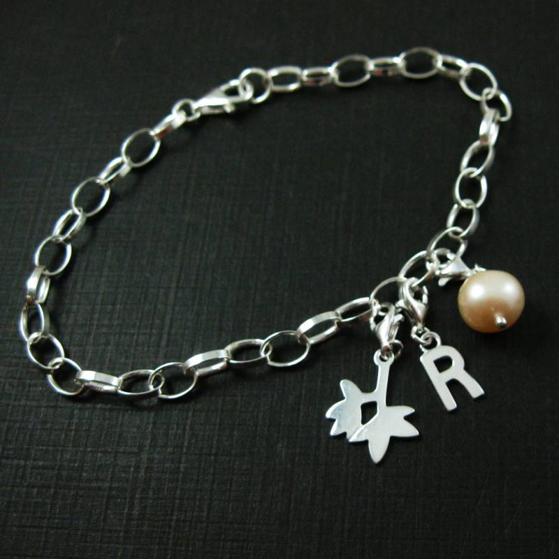 sterling Silber Bettelarmband - Chunky Flachkabel Charm Armband Nach Wahl Sku 691004 von InnerArt4BeadsSupply