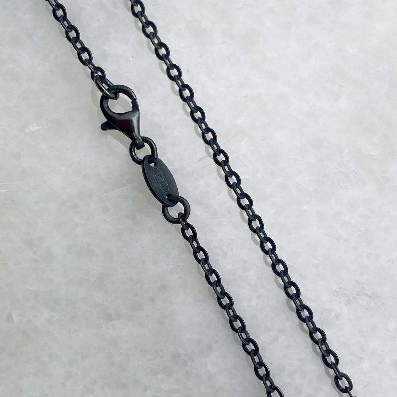 sterling Silber Halskette-Oxidierte Kette-starke Flach Kabel Kette-Fertige Halskette, Lange Halskette-30 Zoll-Sku 601051-Ox-30 von InnerArt4BeadsSupply