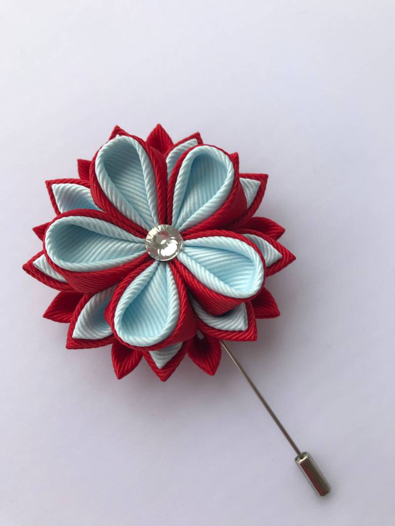 Handgemachte Kanzashi Stoff Blume Revers Pin Herren Hochzeit Boutonniere Handgemachte Kanzashi Stoff Blume Revers Pin Herren Hochzeit Boutonniere von InnerBeautyShop