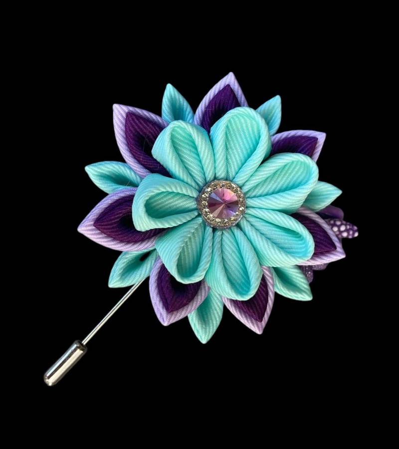 Kanzashi Blumen Anstecknadel Ripsband Boutonniere Kanzashi Blumen Anstecknadel Ripsband Boutonniere von InnerBeautyShop