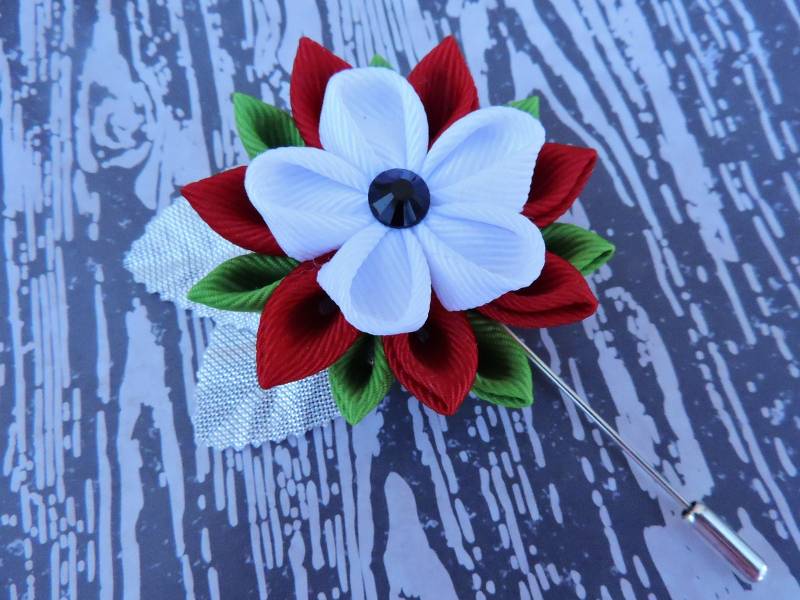 Kanzashi Blumen Anstecknadel Ripsband Hochzeit Boutonniere Kanzashi Blumen Anstecknadel Ripsband Hochzeit Boutonniere von InnerBeautyShop