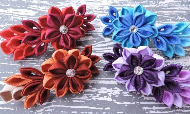 Kanzashi Blumen Haarspange Grosgrain Ribbon Haarspange Kanzashi Blumen Haarspange Grosgrain Ribbon Haarspange von InnerBeautyShop