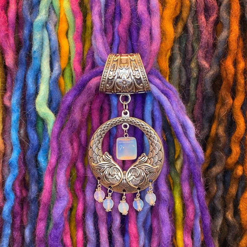 Große Dreadlock Perle Mit Opalith Edelsteinen - Halter Zopfperle von InnerSpiritBoho