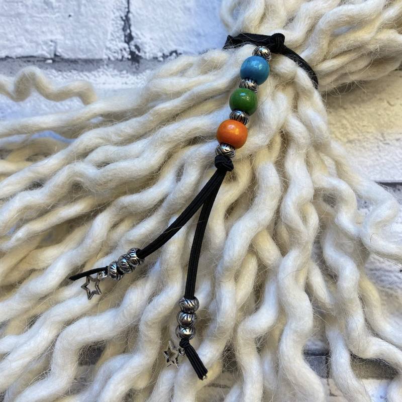 Perlen Dreadlockkrawatte - Dreadkrawatte Dreadhalter Haargummi von InnerSpiritBoho